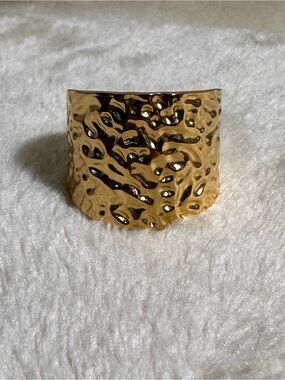 Plunder Hammered Gold Tone Adjustable Ring - Women's Jewelry